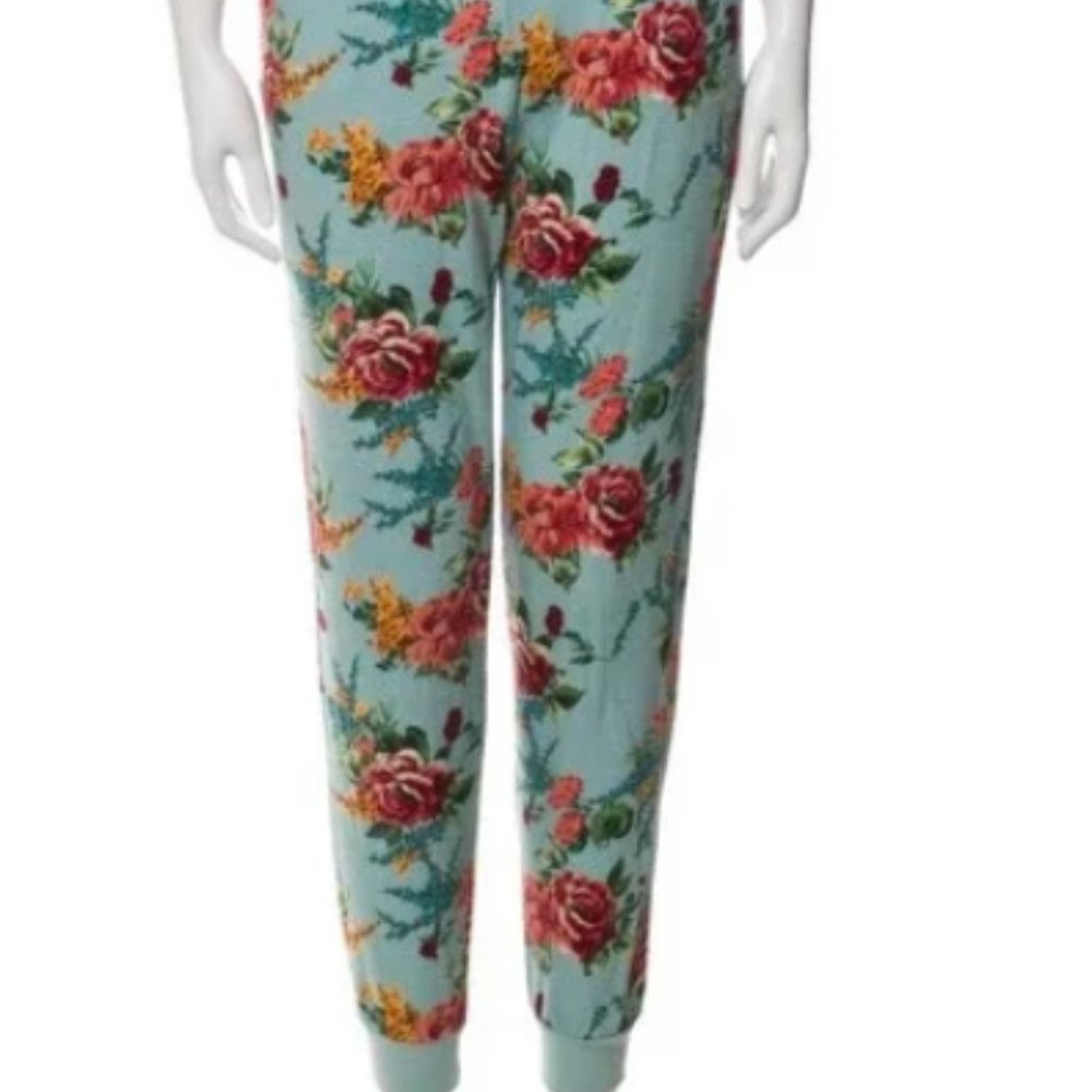 Alice & Olivia NY Floral Express Pockets Cropped Slim Joggers Pants NWT Size XS